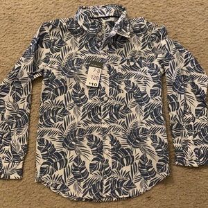 NWT tropical print button down 7/8